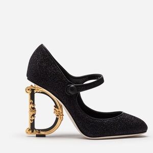 Mary Jane’s with sculptural heel with D & G on the heel